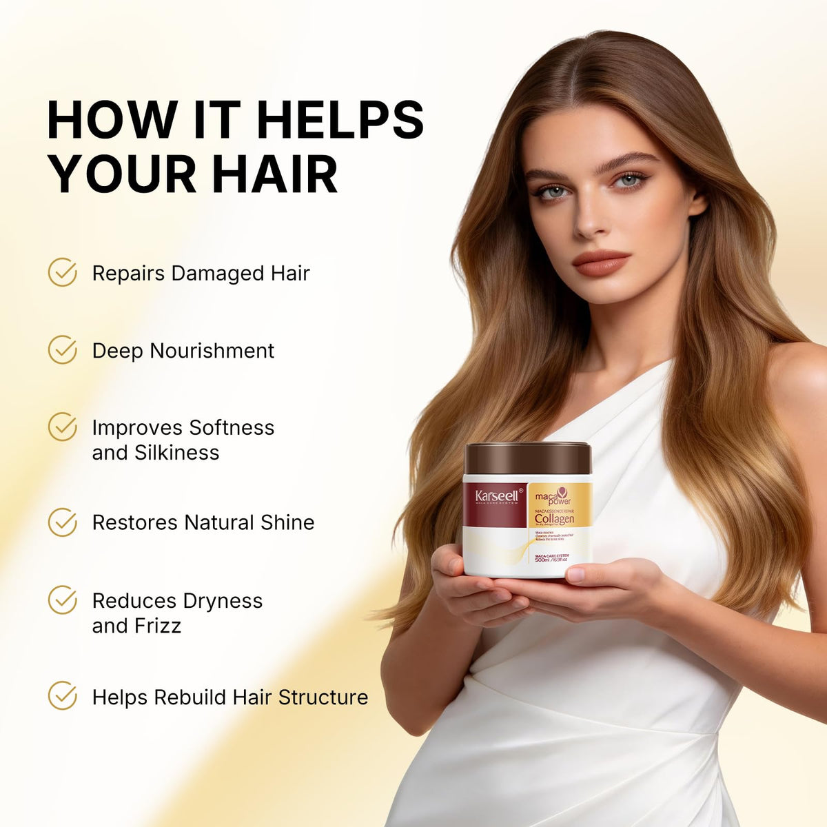 Karseell Collagen Hair Mask for Dry, Frizzy, Damaged Hair 16.90 oz