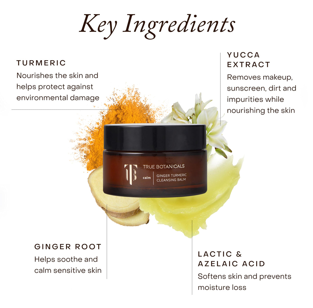 True Botanicals Ginger Turmeric Cleansing Balm, Makeup Remover, 3.4 fl oz