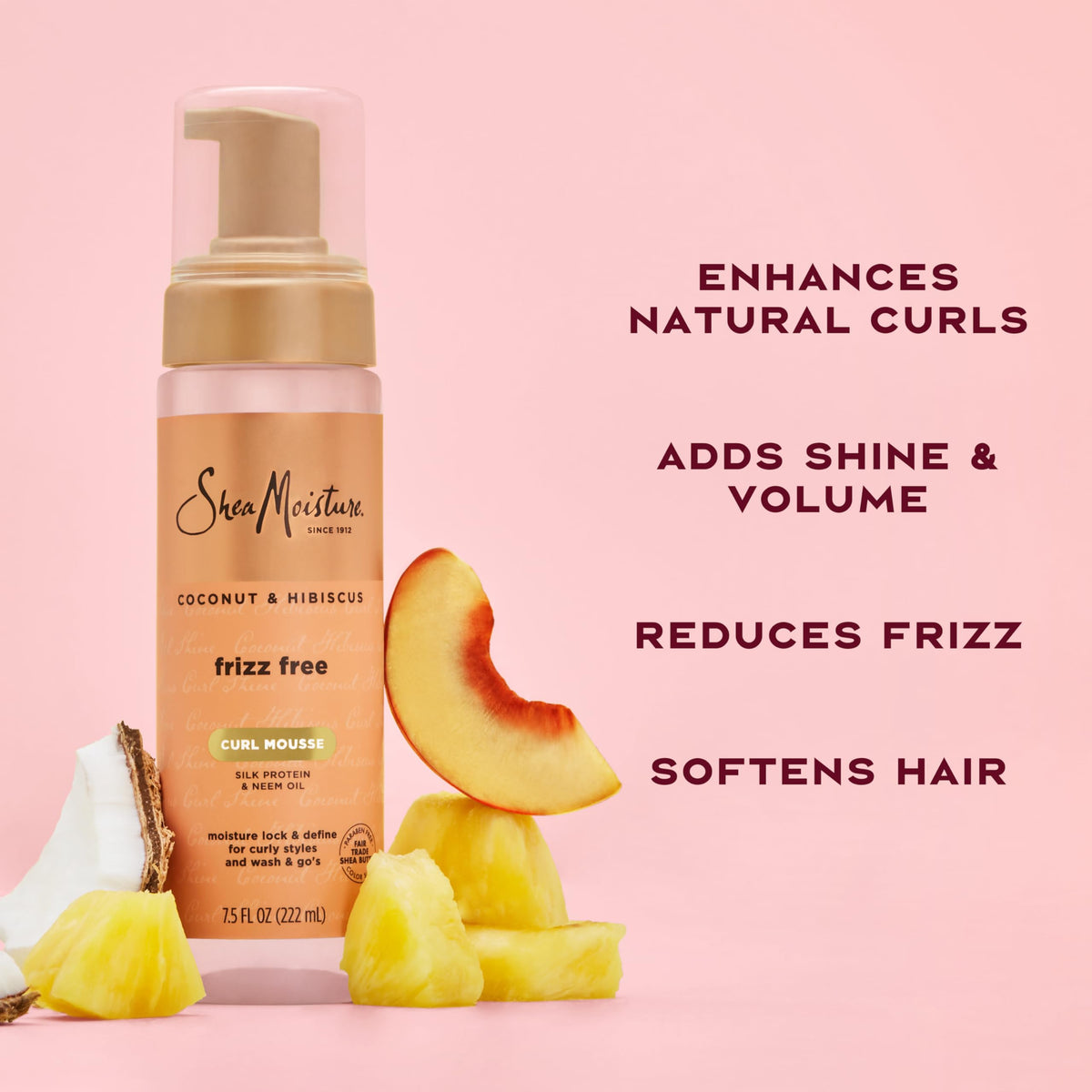SheaMoisture Coconut & Hibiscus Frizz-Free Curl Mousse 7.5 fl Oz