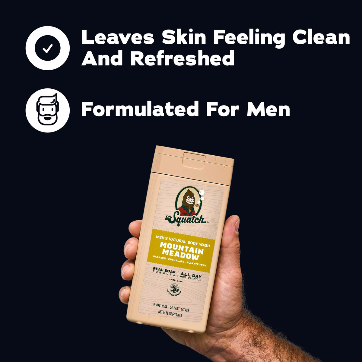 Dr. Squatch Natural Men's Body Wash, Moisturizing Shower Gel (14oz, 2-Pack)