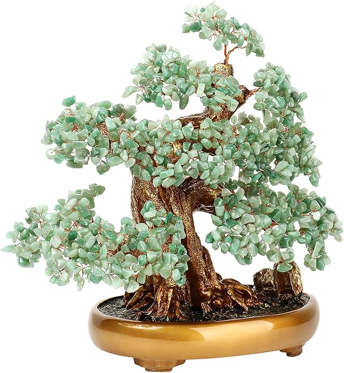 Feng Shui Money Tree Large Crystal Quartz Lucky Tree Gem Tree for Office Home Feng Shui Decoration for Wealth/Fortune and Luck (Aventurine)