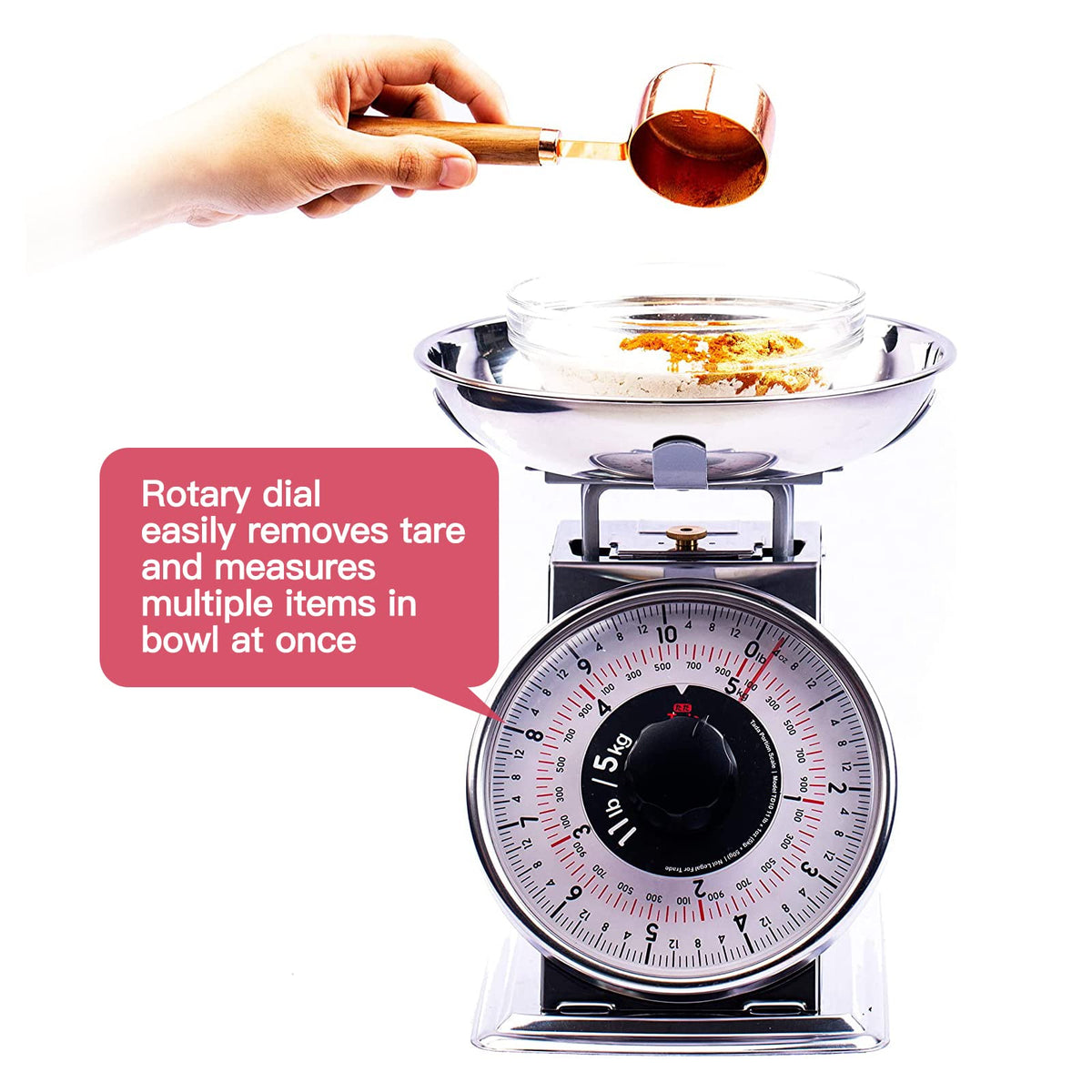 Tada 11lb Analog Mechanical Kitchen Weighing Food Scale