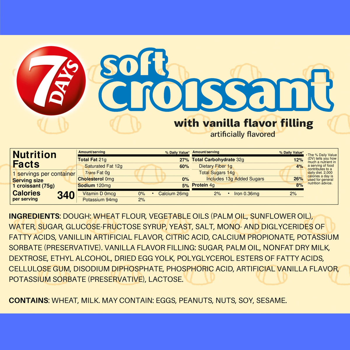 7 Days Soft Croissant Variety Pack (24 Count) – Chocolate, Vanilla, Strawberry Vanilla & Caramel