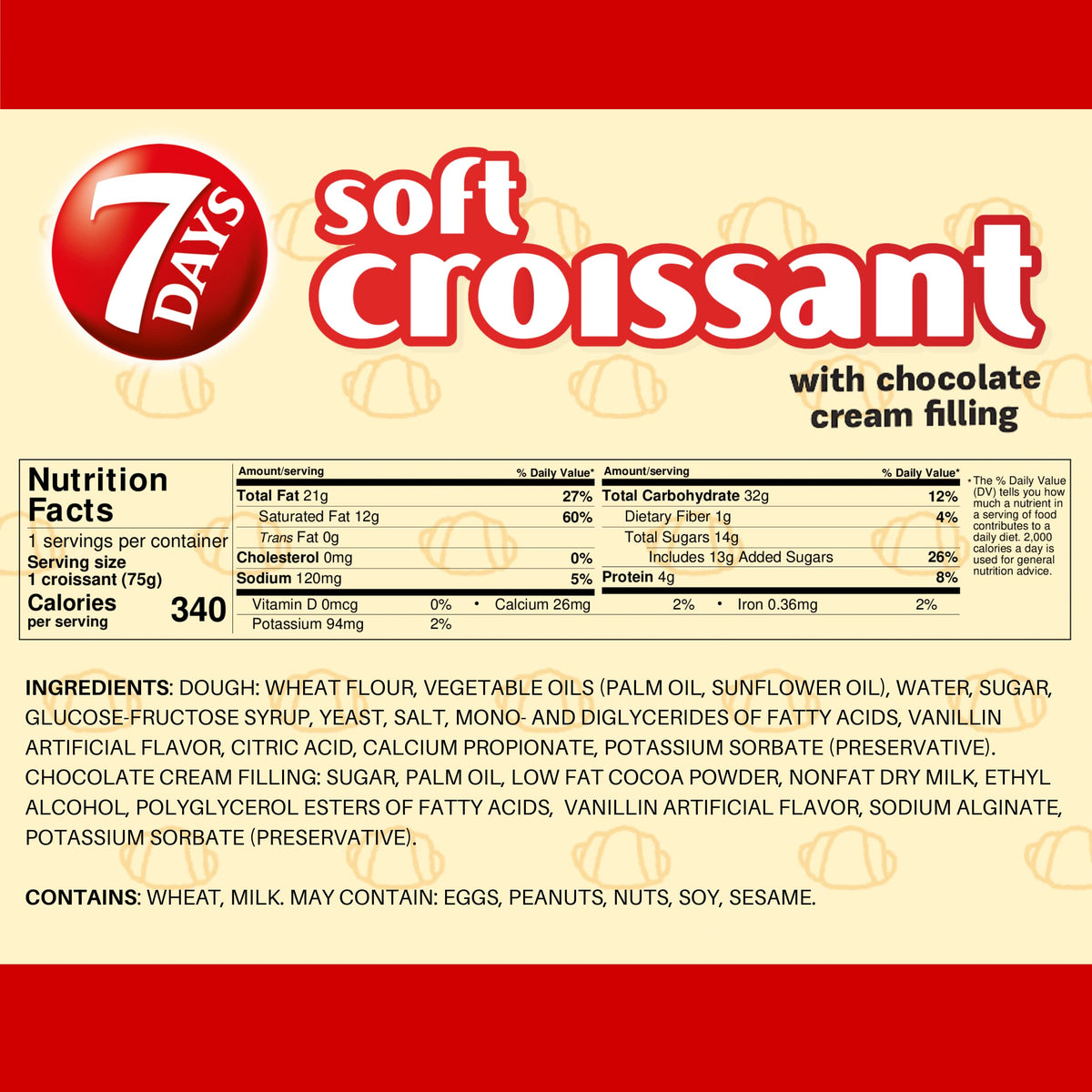 7 Days Soft Croissant Variety Pack (24 Count) – Chocolate, Vanilla, Strawberry Vanilla & Caramel