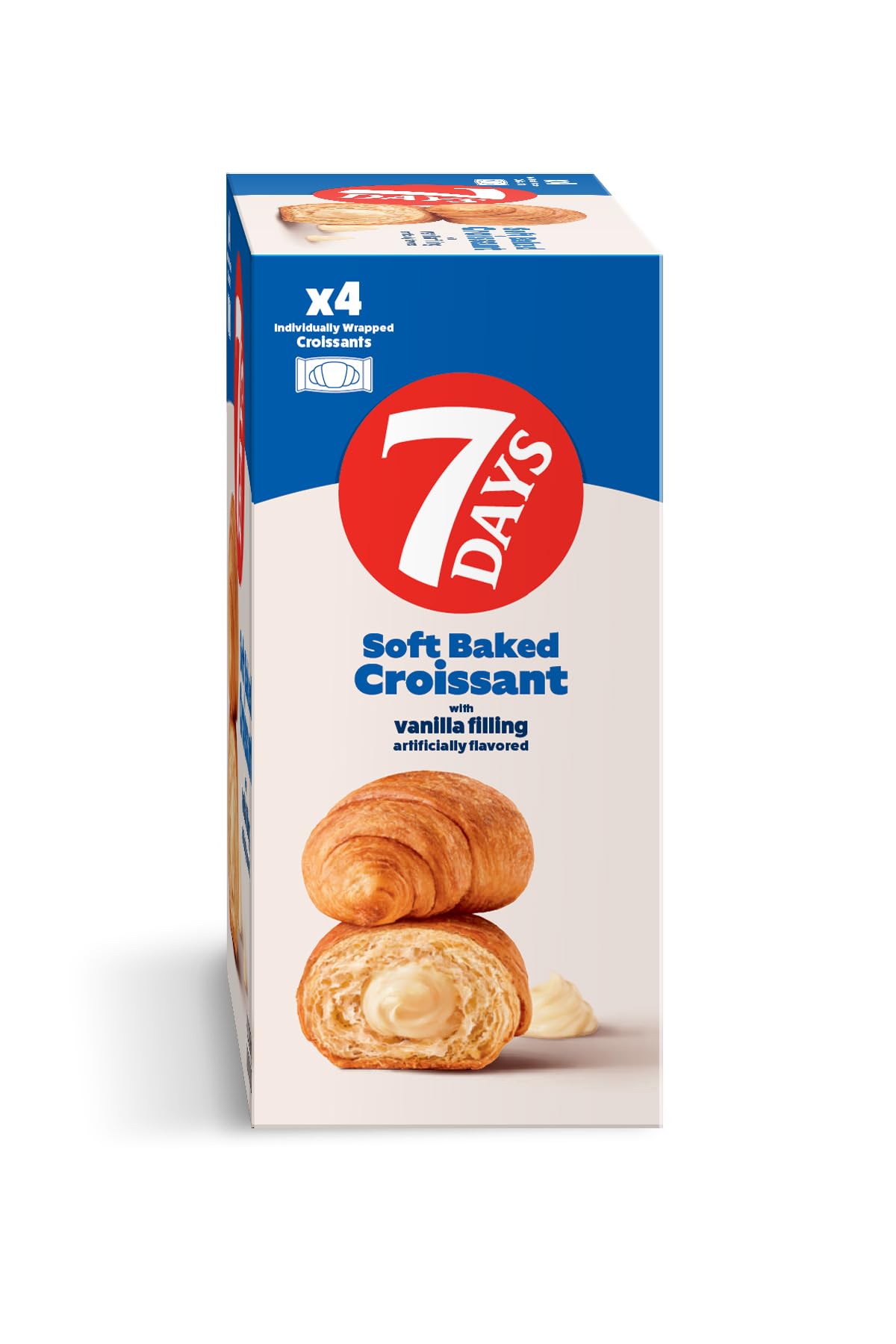 7Days Soft Croissant Multipacks (16 Pack) – Vanilla, Non-GMO Breakfast Pastry