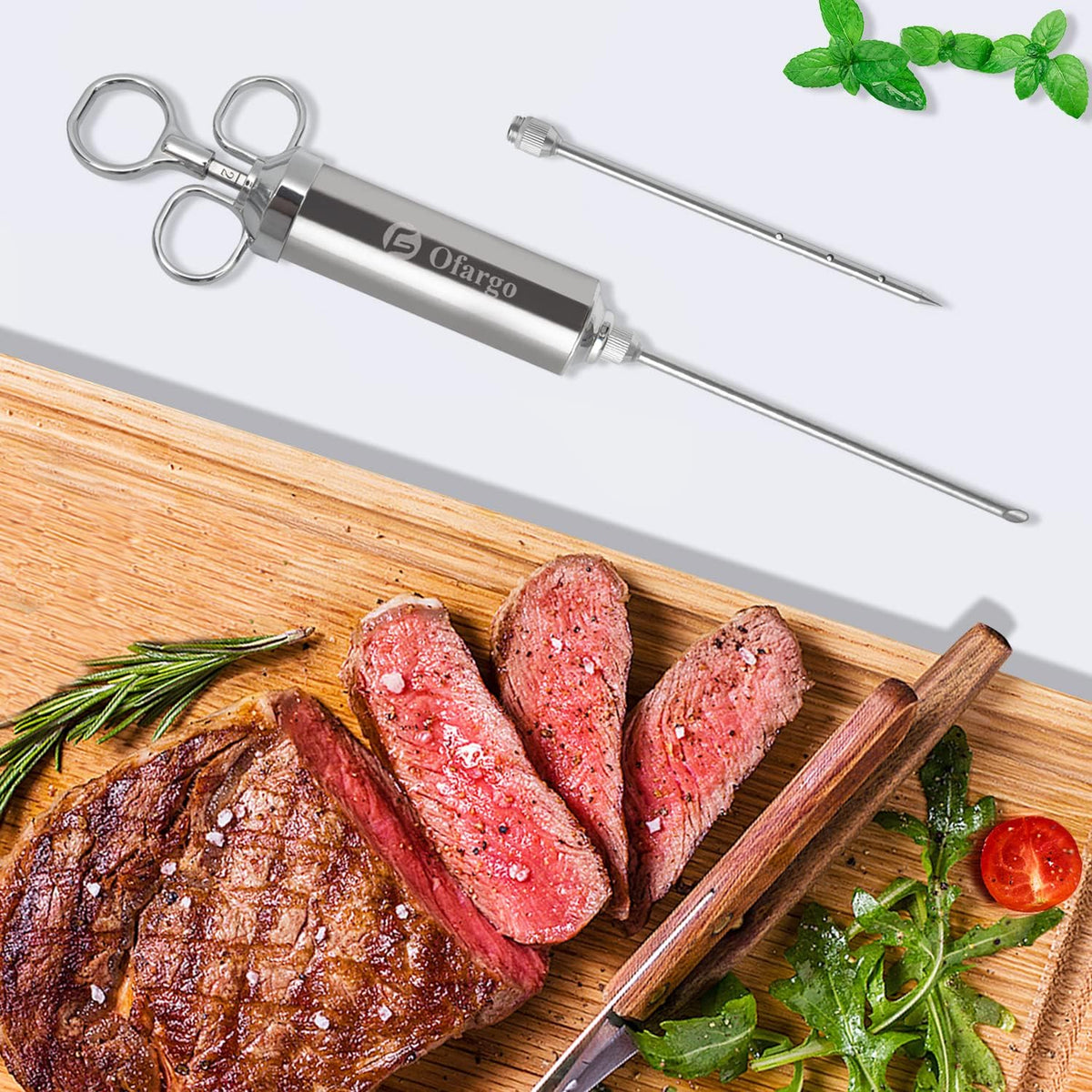 Meat Injector - 3 Needles for Smoking Meats, Beef, Turkey; 2-Oz Marinade Injector Syringe; User Manual Included