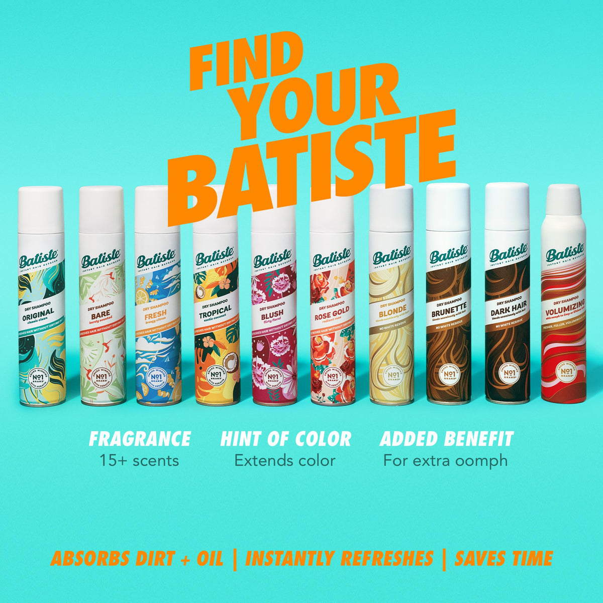 Batiste Dry Shampoo, Tropical Fragrance, 3.81 Oz, 3-Pack