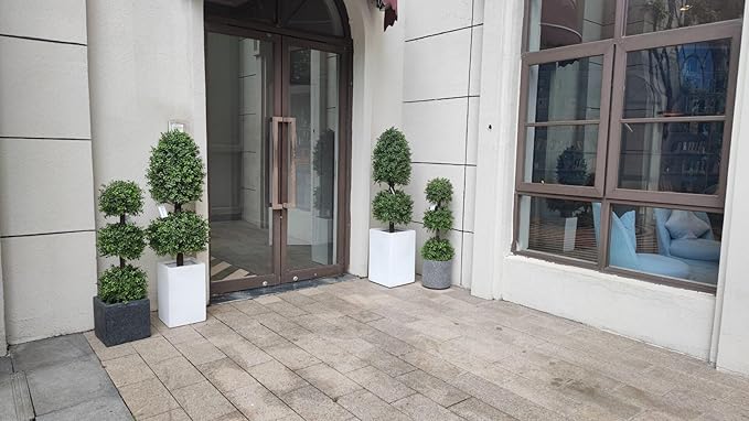 4ft Artificial Topiary Trees Boxwood Ball Shape Fake Trees Porch Decor, Outdoor Plants 2Pack