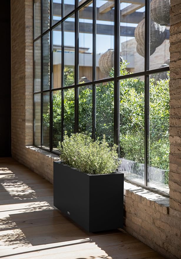 Veradek Block Series Long Box Planter - Large Rectangular Planter for Indoor or Outdoor Patio/Porch | Durable All-Weather Use with Drainage Holes | Modern Décor for Tall Plants, Flowers or Shrubs