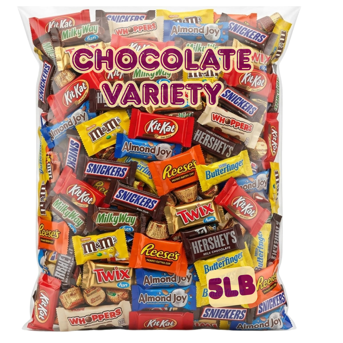 Bulk Chocolate Candy Variety Pack - Individually Wrapped Mini Chocolate Bars & Treats Assortment - Perfect for Office Break Rooms, Parties, Gift