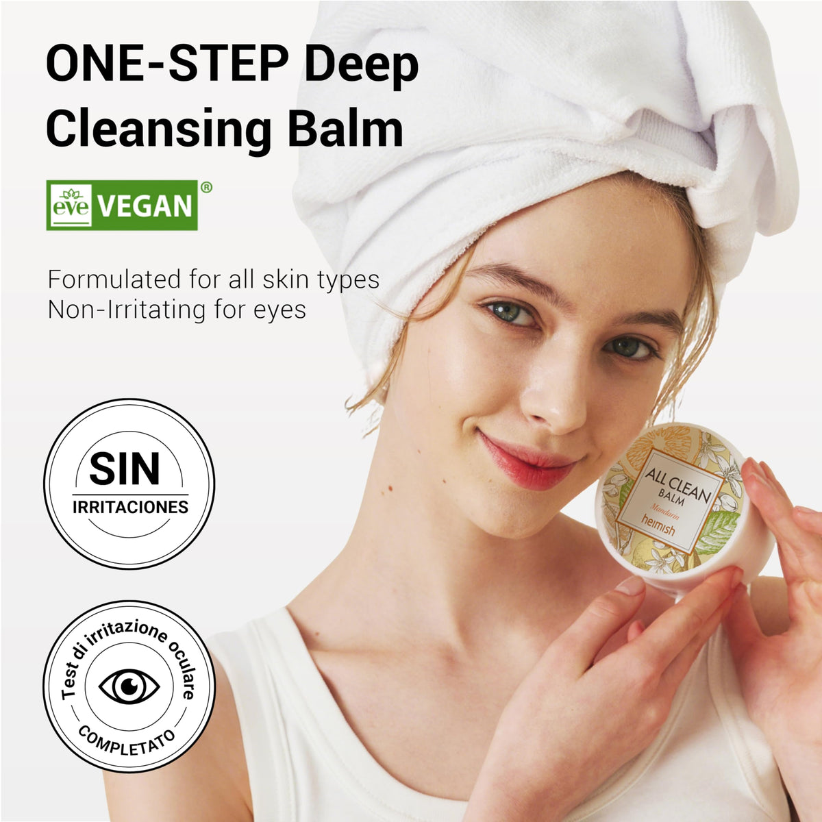 HEIMISH All Clean Balm Mandarin, Cleansing Balm, Waterproof Eye Makeup Remover, Oil Cleanser, Face Wash, Double Cleanse, Ceramide, Vegan, For Sensitive Skin, Korean Skincare, 4.0 fl oz / 120ml