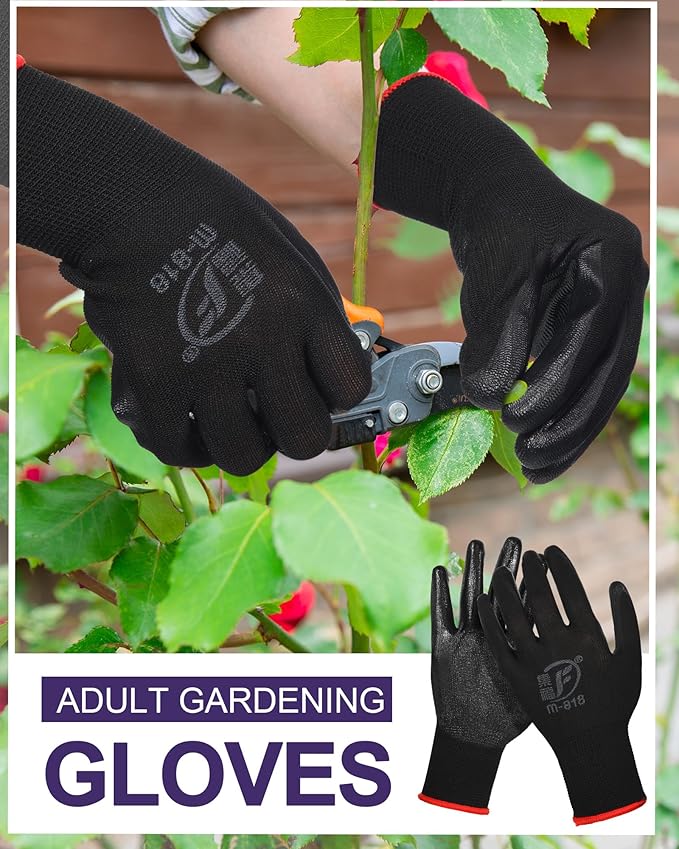 Nuogo 48 Pairs Gardening Gloves for Men Women Rubber Coated Safety Work Gloves Bulk for Gardening Construction Work