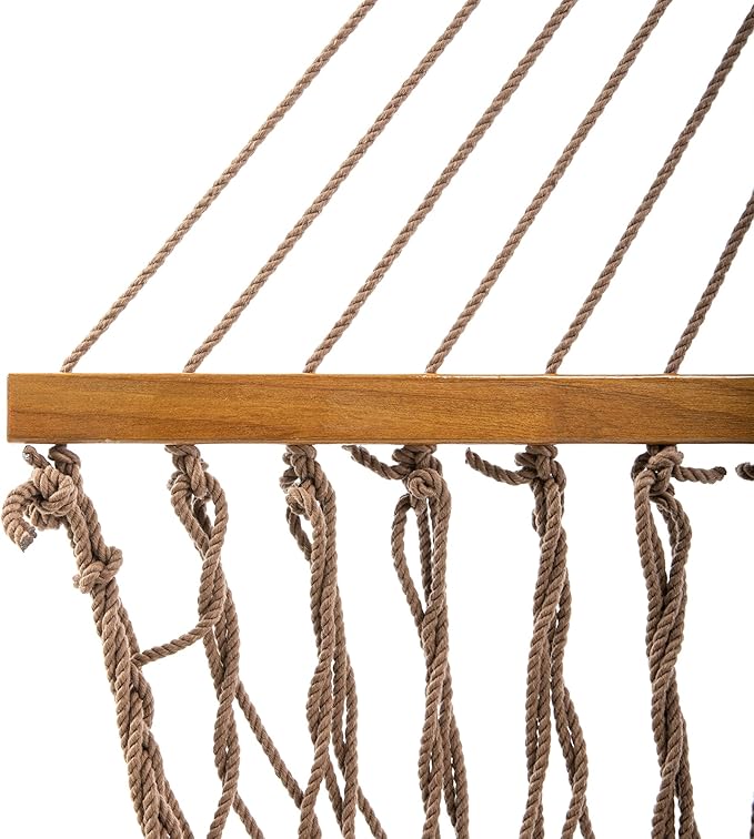 Original Pawleys Island 13DCAB Large Antique Brown DURACORD Rope Hammock with Extension Chains & Tree Hooks, Handcrafted in The USA, Accommodates 2 People, 450 LB Weight Capacity, 13 ft. x 55 in.