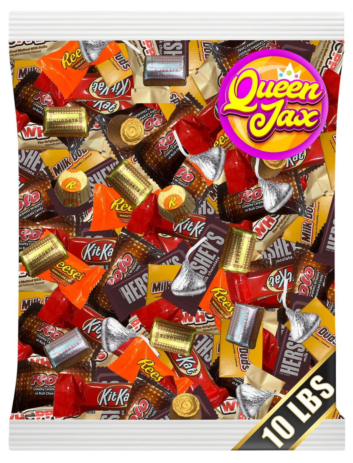 Assorted Chocolate Candy Variety Pack - 10 Lb Bulk Candy Chocolate Mix - Individually Wrapped Chocolate Sweets - Variety - July 4th - Cold Pack
