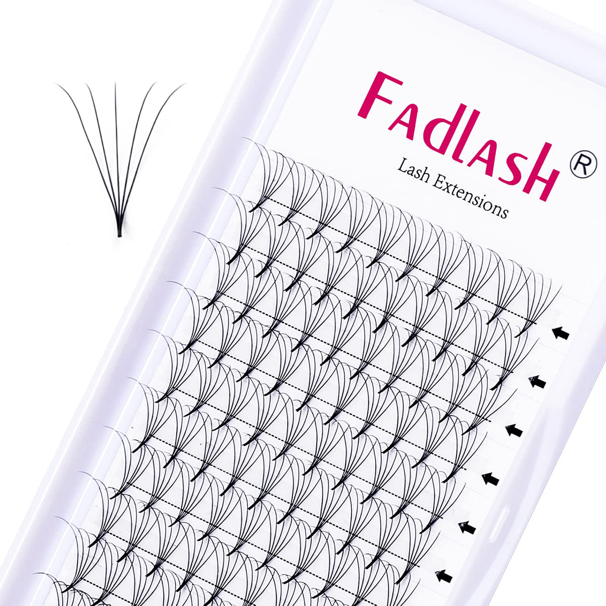 Volume Lash Extensions 3D 5D Premade Fans Fadlash Volume Eyelash Extensions Thickness 0.07 C Curl 10Mm Salon Use By (5D-0.07-C,