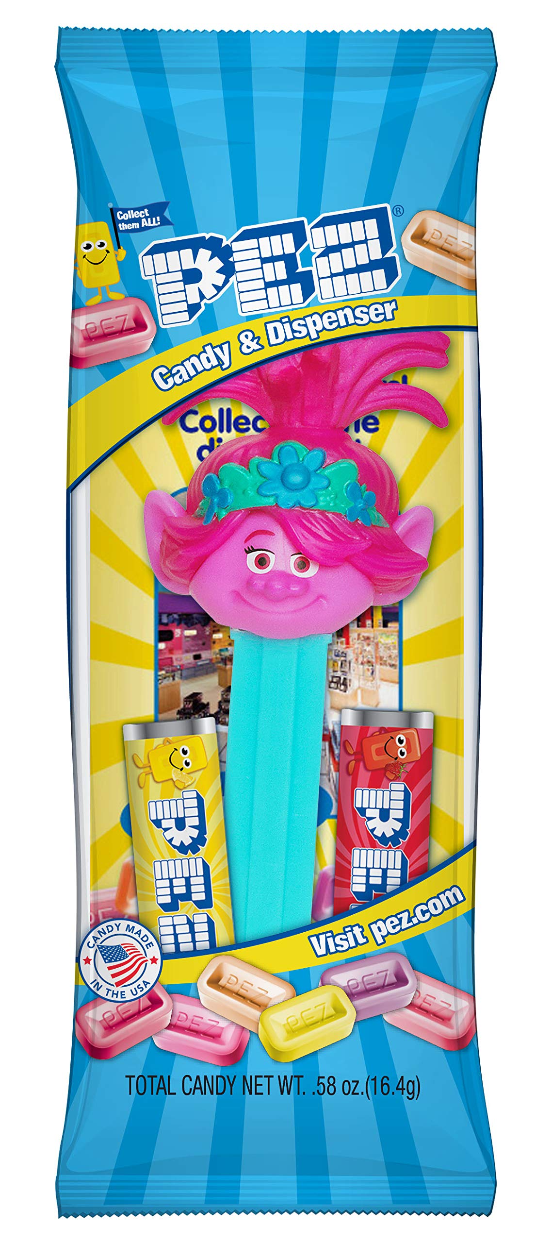 PEZ Candy Trolls Assorted Dispensers, 0.58 Ounce (Pack of 12), 6.96 Ounce