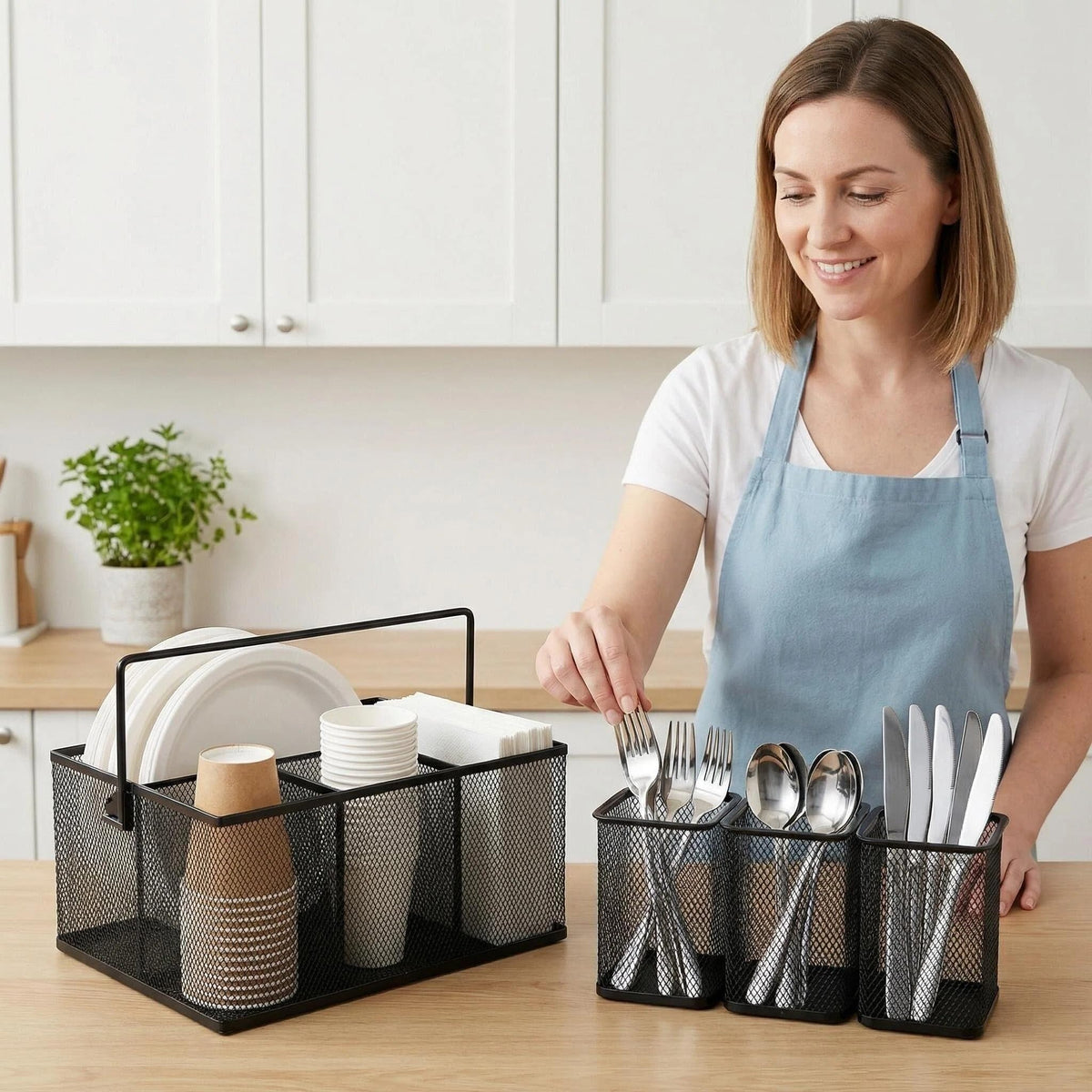 Neudeco Utensil Holder Set of 3, Black