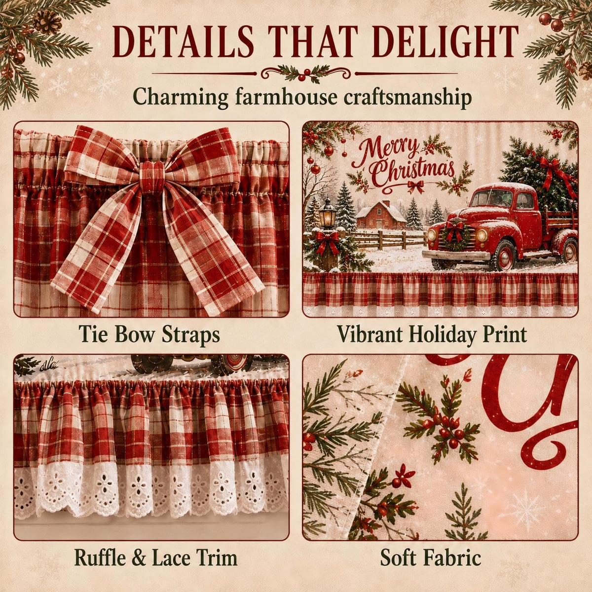 Prbltkn Oven Skirt Curtain Farmhouse Tie Top Stove Door Cover Kitchen Decor