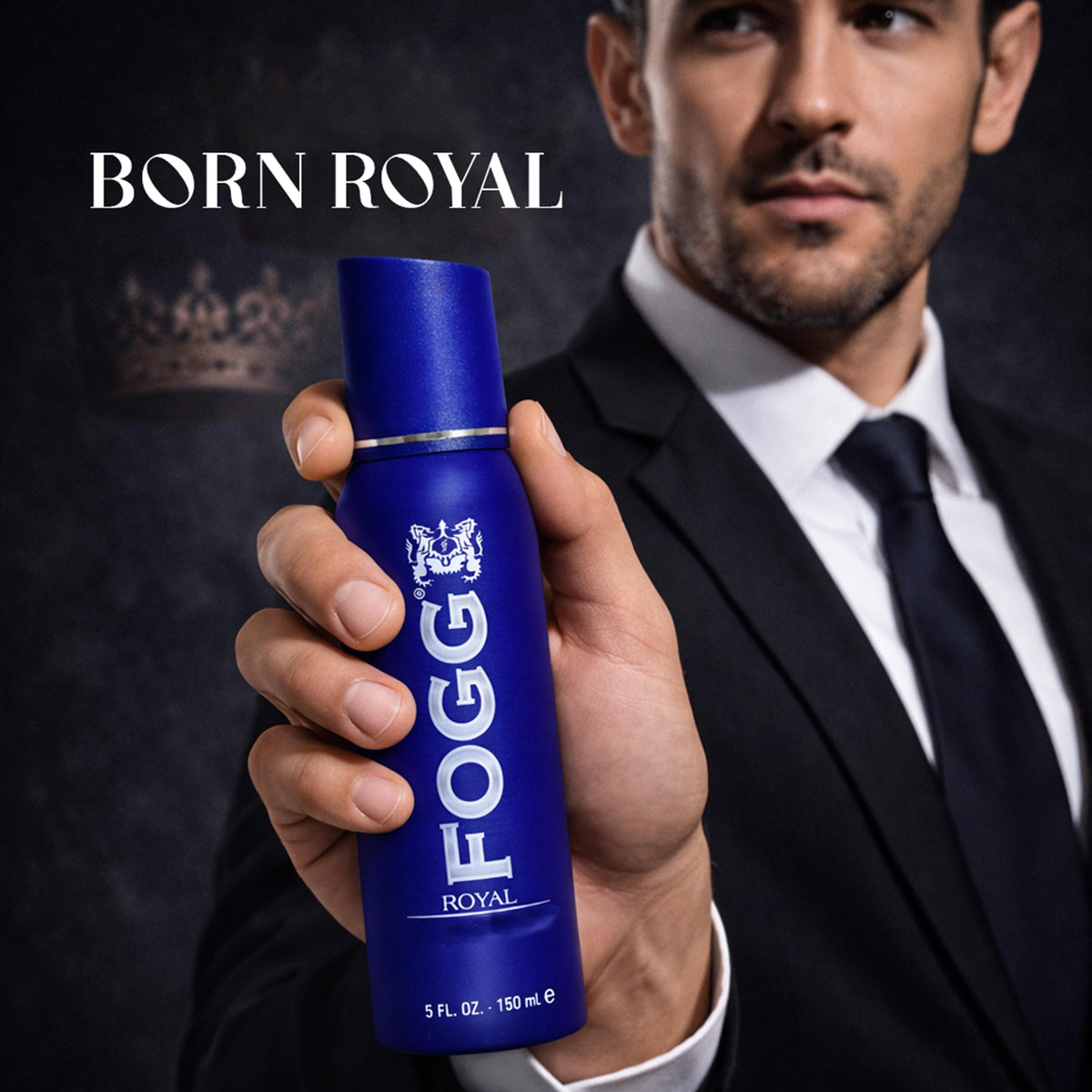 Royal by Fogg - Mens Body Spray - Fresh Floral Woody Perfume-Based Body Mist - Opens with Citrus Floral Notes of Bergamot, Mandarin, Lavender - 5 oz
