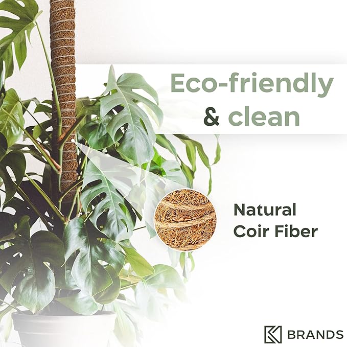 2 Pack 63'' Bendable Moss Pole Monstera Plant Support for Climbing Indoor Plants - Stakes for Potted Climbers - Tall Sticks Indoor Trellis for Houseplants - Accessories for Monstera Pot