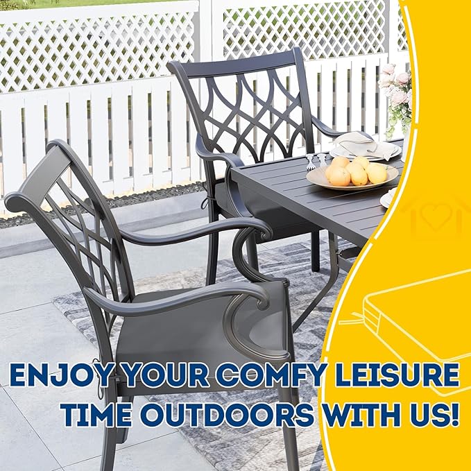 AAAAAcessories Outdoor Seat Cushions for Chairs, Waterproof, Fade-Resistant Patio Furniture Replacement Cushions, 19" x 19" x 3", Set of 2, Dark Gray