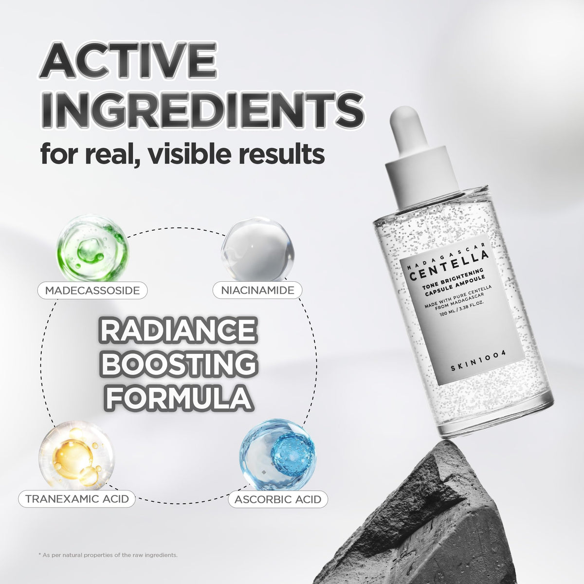 SKIN1004 Tone Balancing Capsule Ampoule, Niacinamide & Centella Serum for Face, Korean Hydrating Facial Serum for Unevne Skin Tone with Tranexamic Acid, Korean Skin Care, 3.38 fl.oz / 100ml