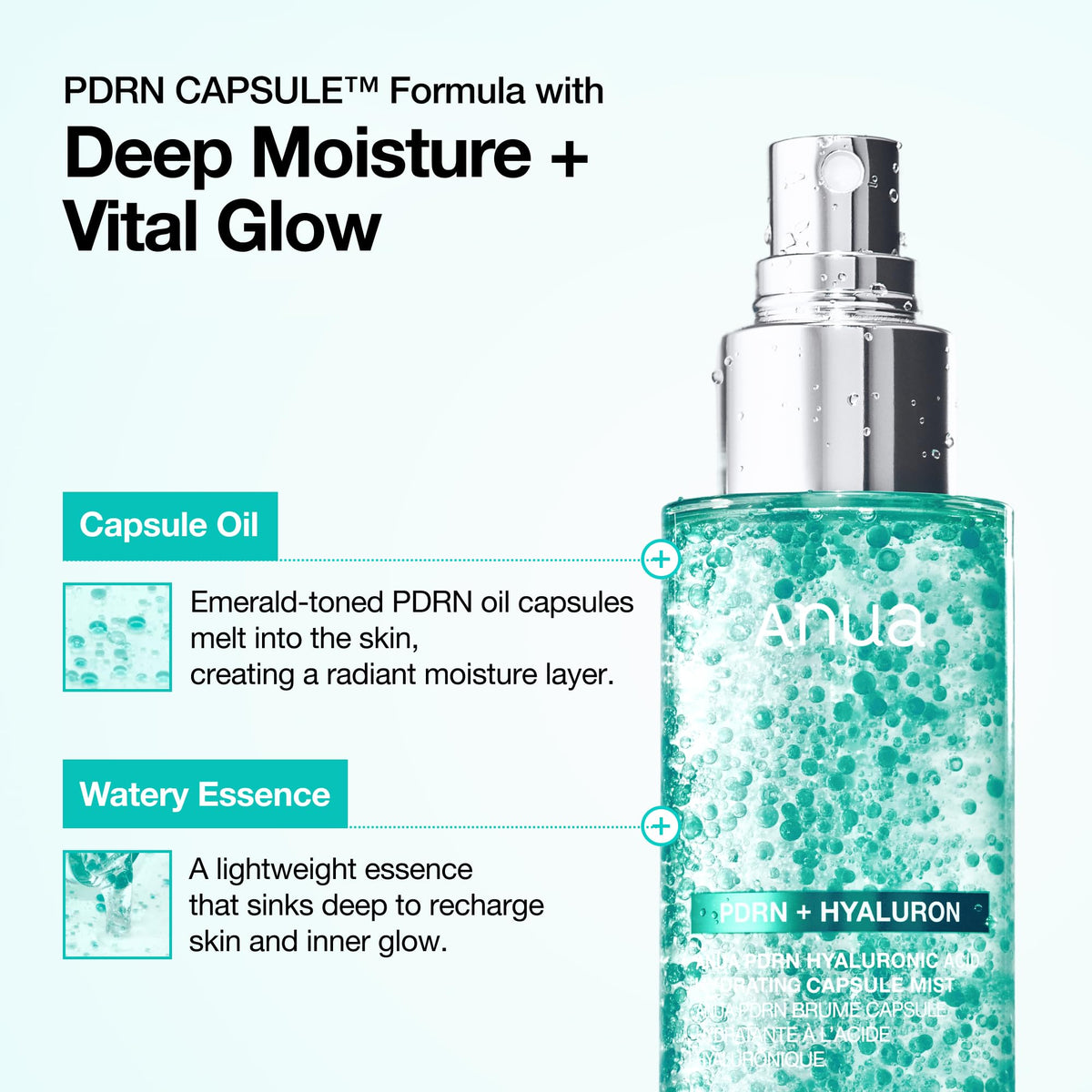 Anua PDRN Collagen Glow Facial Serum Spray, 3.38 fl oz