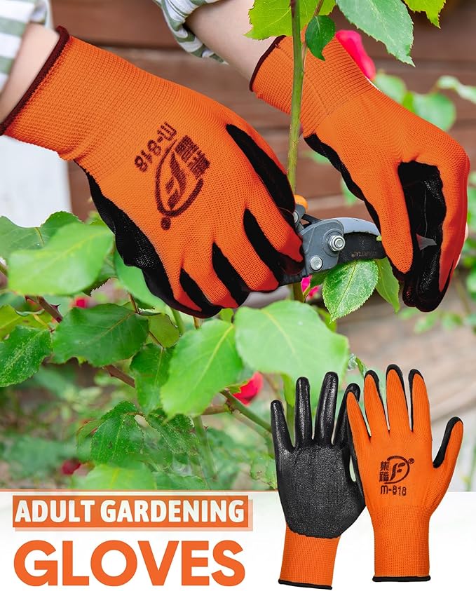 Nuogo 24 Pairs Gardening Gloves for Men Women Rubber Coated Landscaping Work Gloves Safety Work Construction
