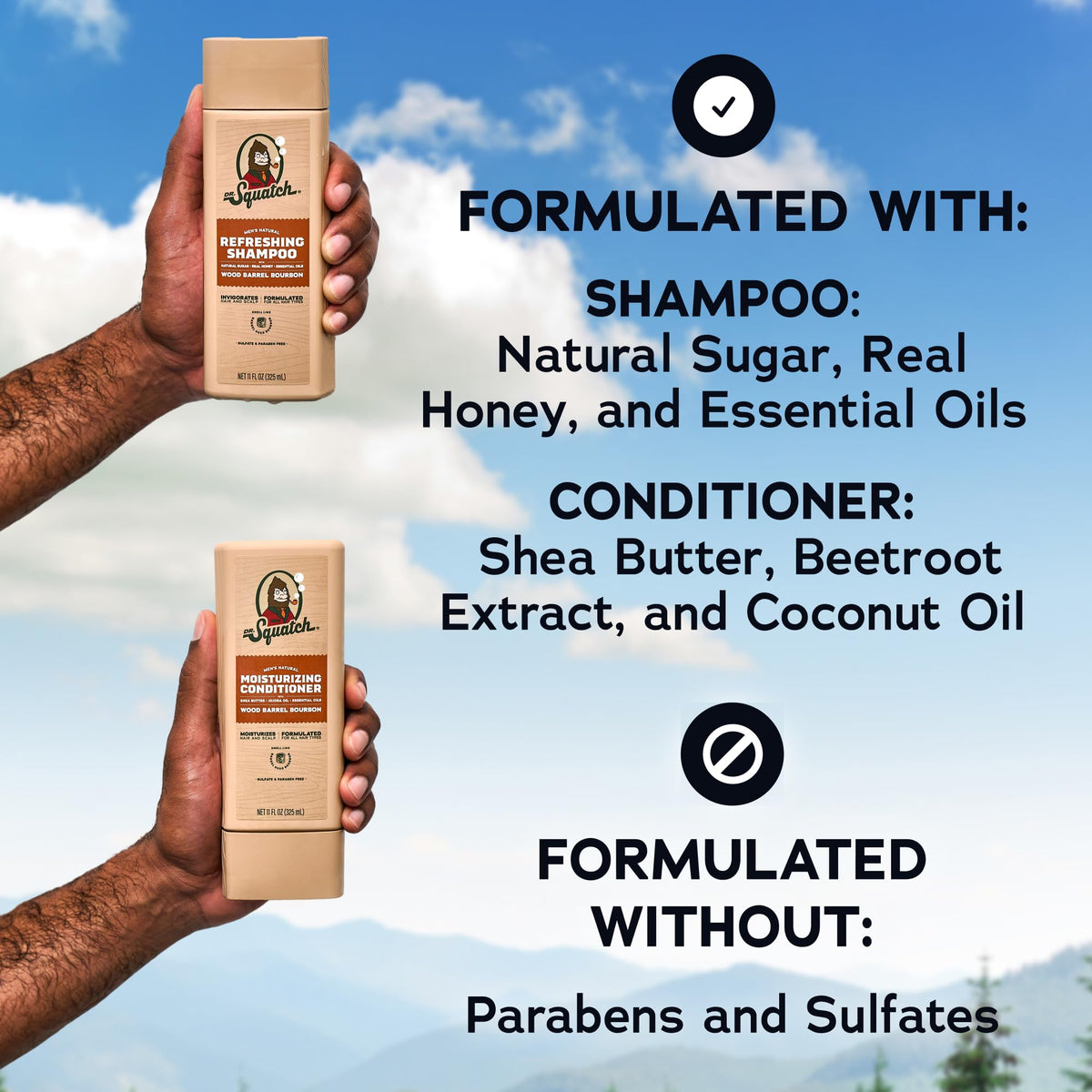 Dr. Squatch Men's Natural Shampoo and Conditioner Set (11 fl oz, 2-Pack)