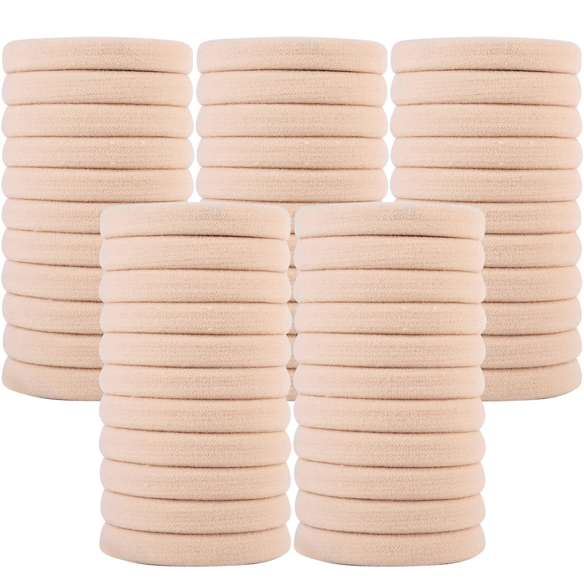 Qarwayoc 50Pcs Large Blonde Hair Ties, Seamless Hair Ties Bands, Soft Hair Ponytail Holders, Nylon Elastics Hair Ties, 2 Inch In