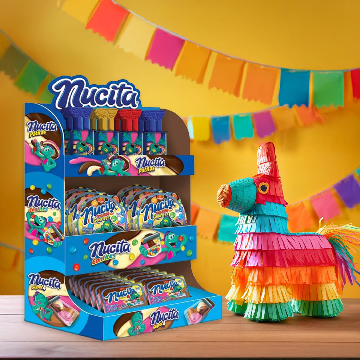 Nucita Assorted | Nucita Super 4, Nucita Patitas, and Nucita Confites | Creamy Candy for Children | Ready To Display 18.41 Oz