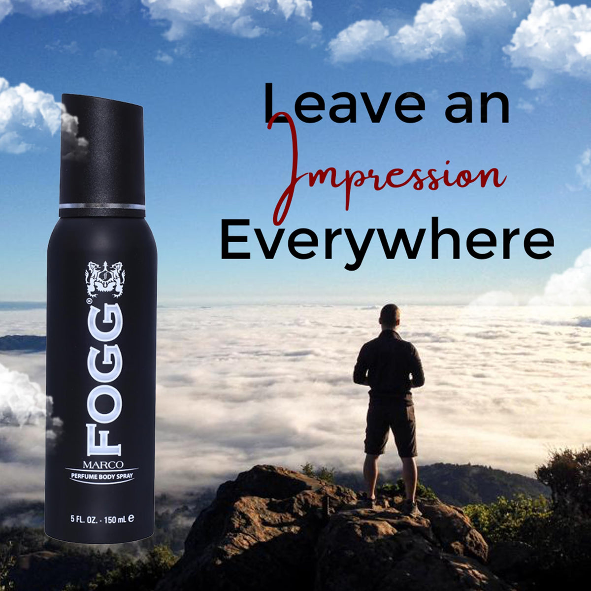 Marco by Fogg - Perfume-Based Mens Body Spray - Fresh Aromatic Fragrance Body Spray - Opens with Citrus Notes of Bergamot, Lemon, Green Apple - 5 oz