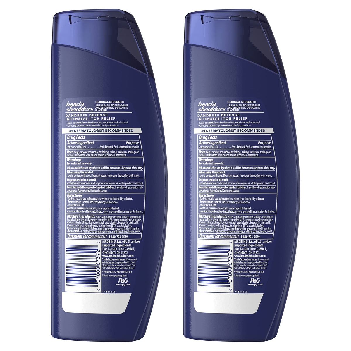 Head & Shoulders Clinical Strength Intensive Itch Relief Anti-Dandruff Shampoo Twin Pack, 1% Selenium Sulfide, 13.5 fl oz Each