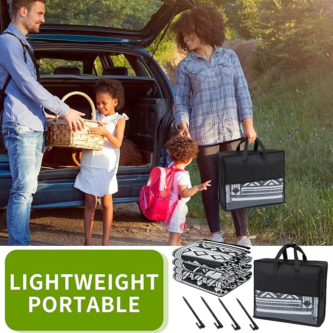 Outdoor Rug 9x12 ft Waterproof, Reversible Outdoor Plastic Straw Rug for Patios Clearance, Outdoor Area Rug Carpet RV Mat for Camping Backyard Deck Porch