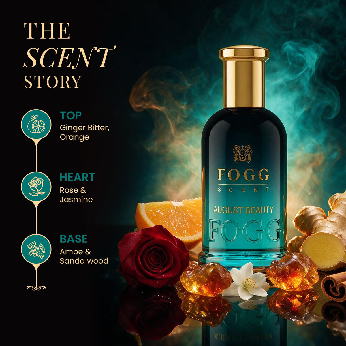 Fogg August Beauty Eau De Parfum for Women 100 ML | Fresh floral fragrance with fruity and musky notes