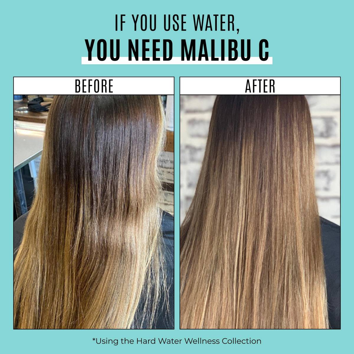 Malibu C Hard Water Wellness Shampoo - Hydrating, Sulfate-Free Hair Care for Hard Water - Removes Minerals and Buildup (9 oz)