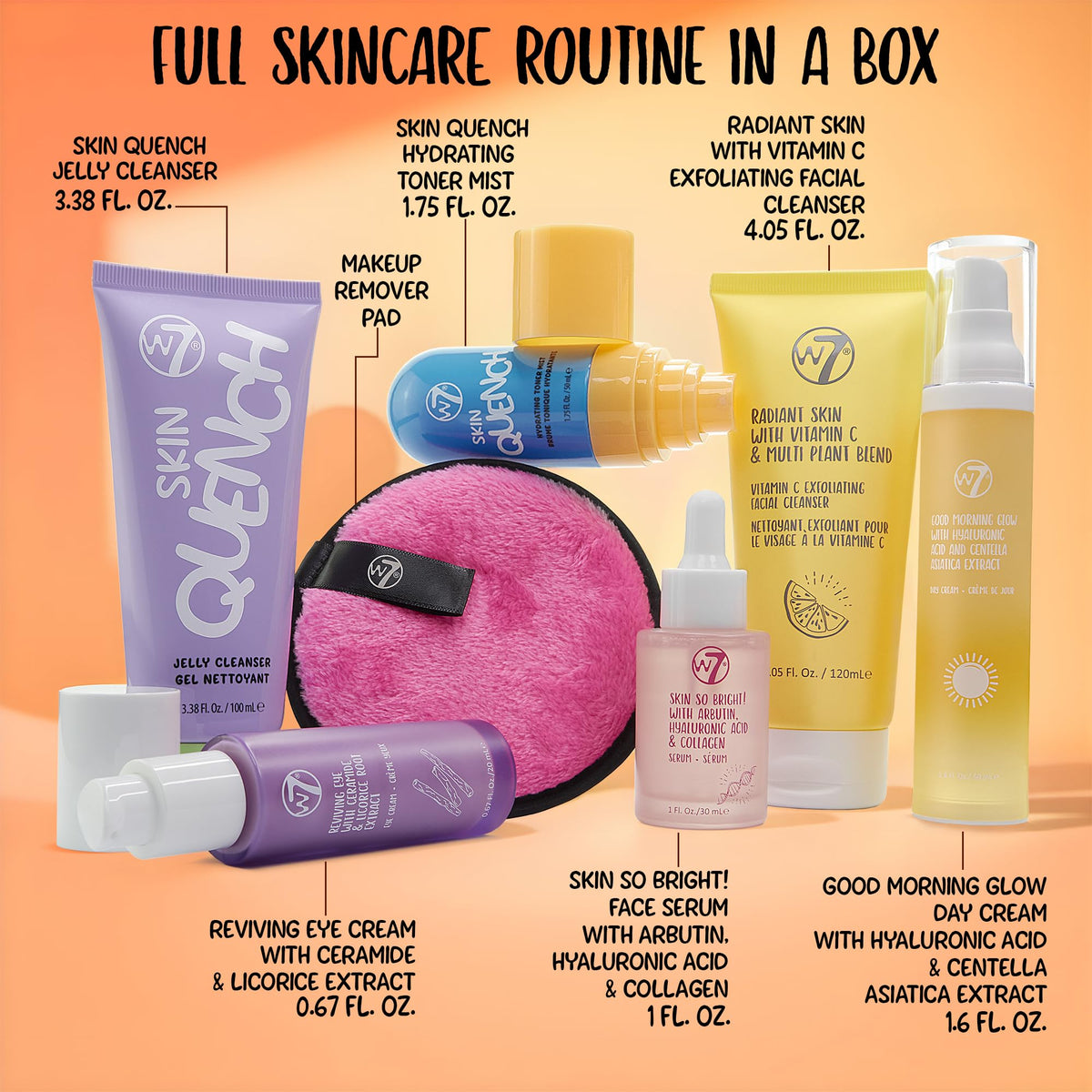 W7 Beauty Blast Skincare Secrets Set - Full Size Routine