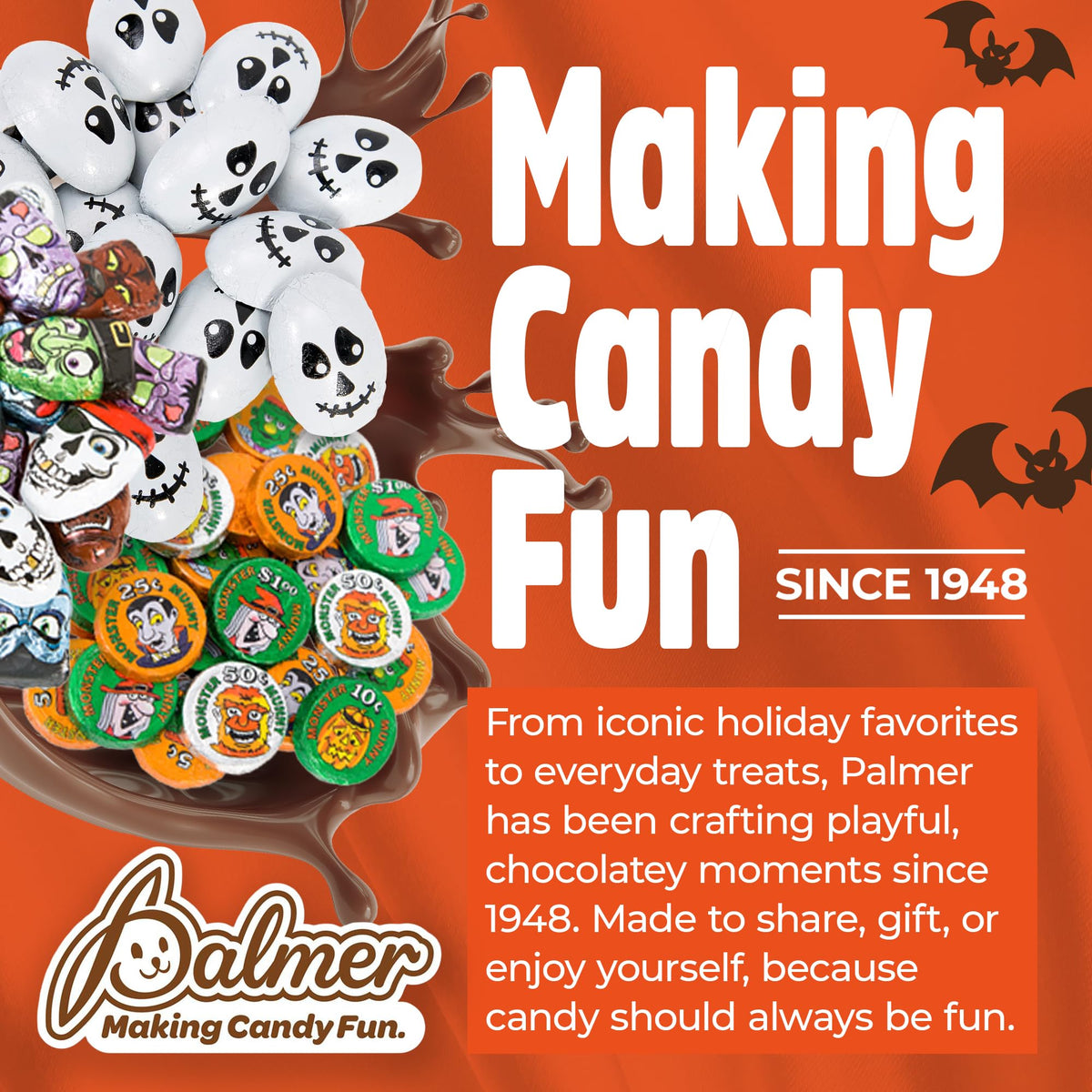 Palmer Peanut Butter Cups, Fall Themes of Chocolate Shells Filled with Creamy Homestyle Peanut Butter, Individually Wrapped Holiday Candy, Making