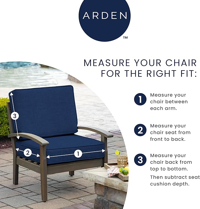 Arden Selections Rocking Chair Cushion, 19 x 18, Rain-Proof, Fade Resistant, Cushions for Rocking and Outdoor Chairs 19 x 18, Stone Grey Leala (Pack of 4)