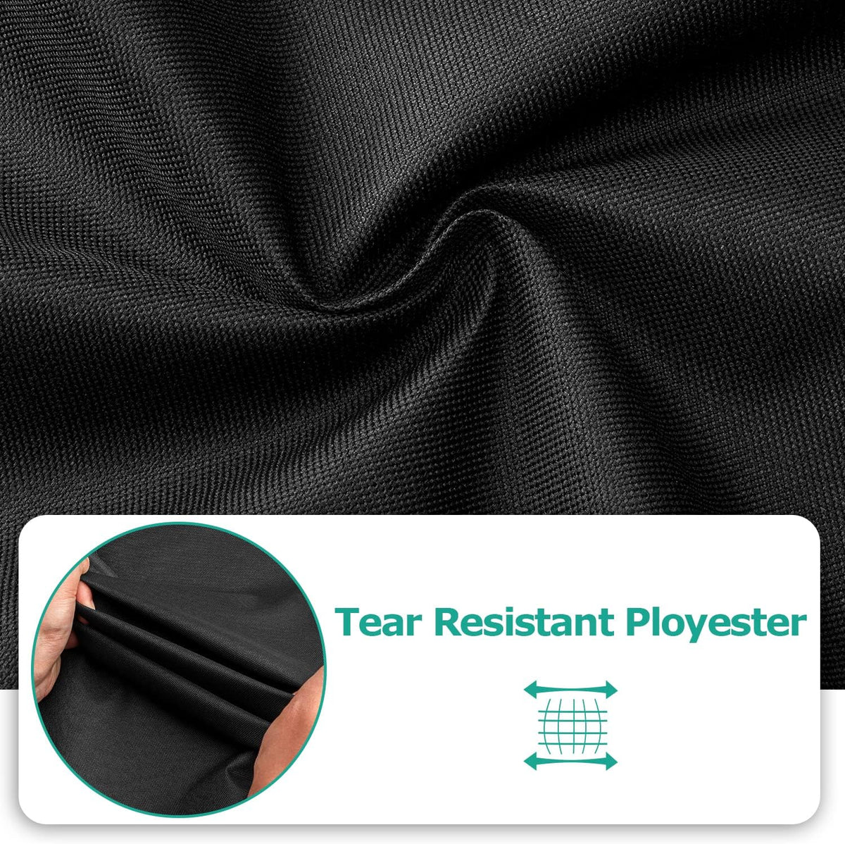 SunPatio Grill Cover 50 Inch, Outdoor Heavy Duty Waterproof Barbecue Gas Cover, UV & Fade Resistant, All Weather Protection Compatible for Weber CharBroil Kenmore Nexgrill Grills and More, Black