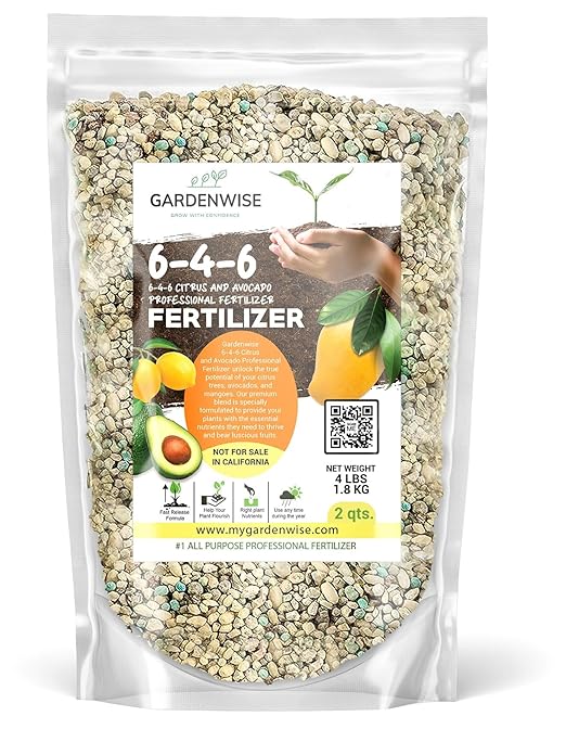 6-4-6 Avocado and Citrus Tree Professional Fertilizer Plant Food for Outdoor/Indoor Gardening; Quick-Release Nitrogen Fertilizer; Orange, Lime, Avocado and Lemon Tree Fertilizer (2 QUARTS)