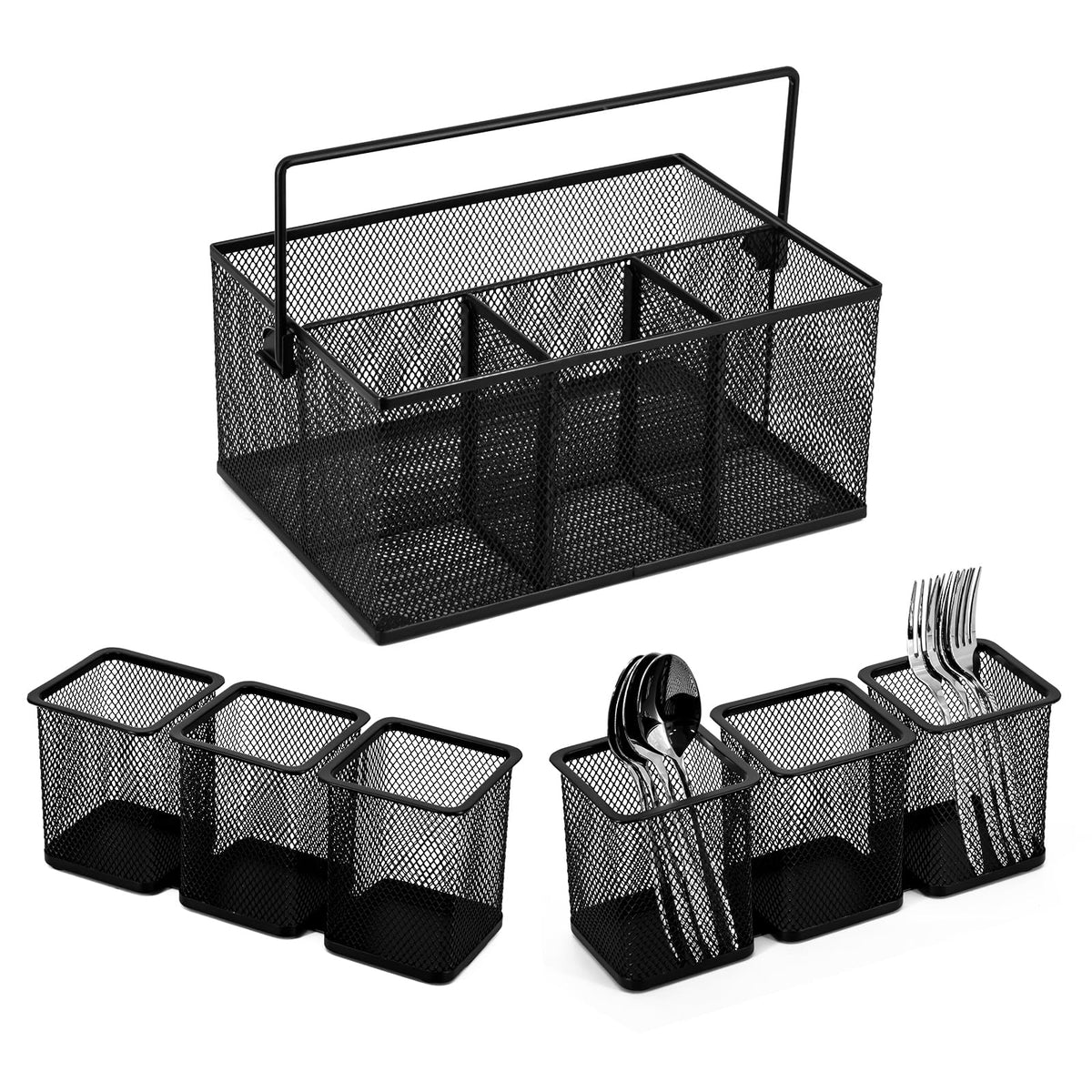 Neudeco Utensil Holder Set of 3, Black