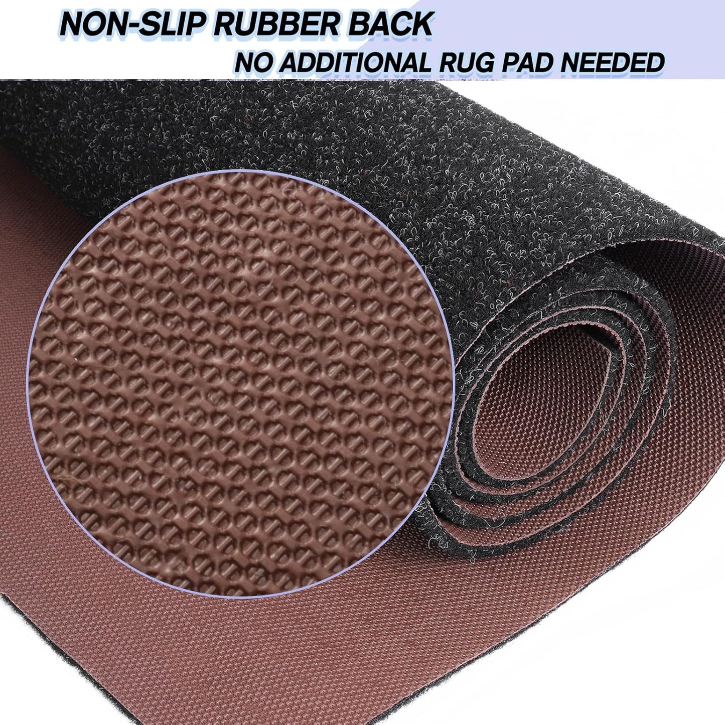 Custom Size Backed Non-Slip Area Rugs Runner, Easy Clean, Waterproof Runner Rugs for Hallway Entryway, Kitchen, Laundry, 4FT x 58FT, Black