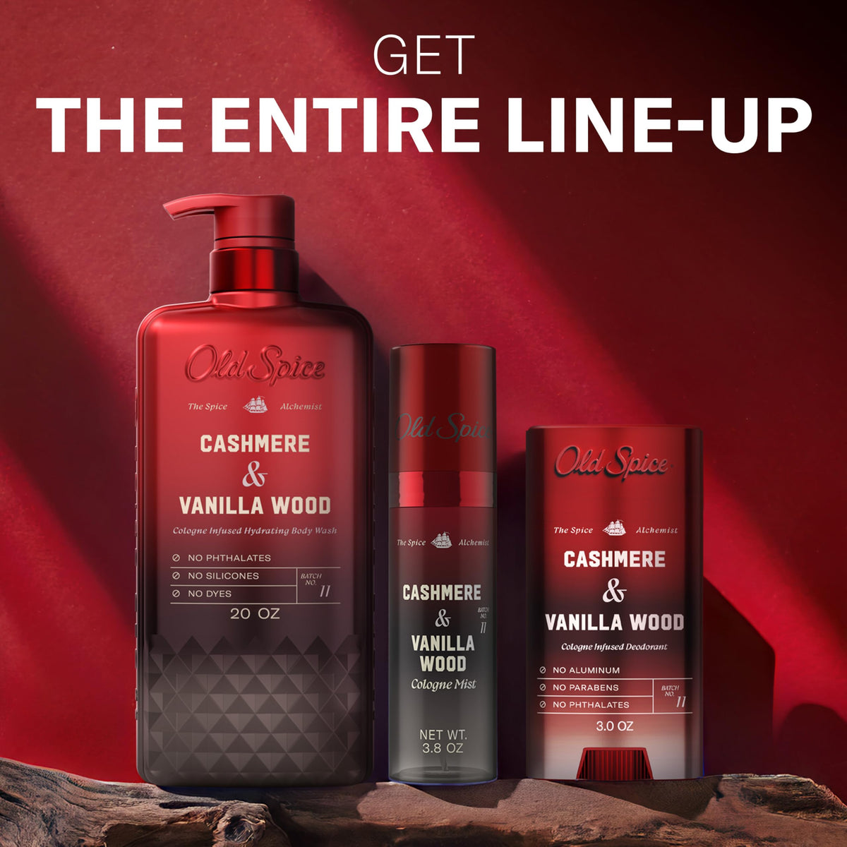 Old Spice Cologne Mist for Men, The Spice Alchemist Collection, 24/7 Cologne Infused Scent, No Trade Off Formula, Free of Parabens & Phthalates, Cashmere + Vanilla Wood Scent, 3.8 oz