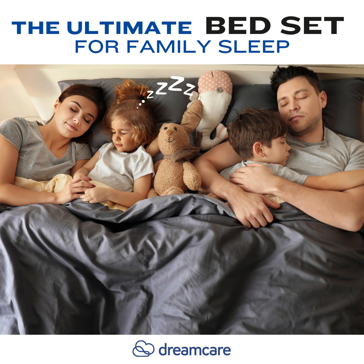 DREAMCARE King Size Sheets Set - King - Extra Deep - Gray