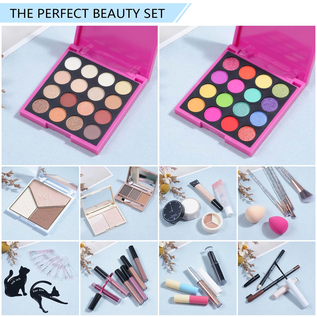 Makeup Kits For Girls Teens, Makeup Gift Set For Women with Eyeshadow Palettes, Brushes, Lip Gloss, Travel Make up Starter Kit For Beginners (C01612)