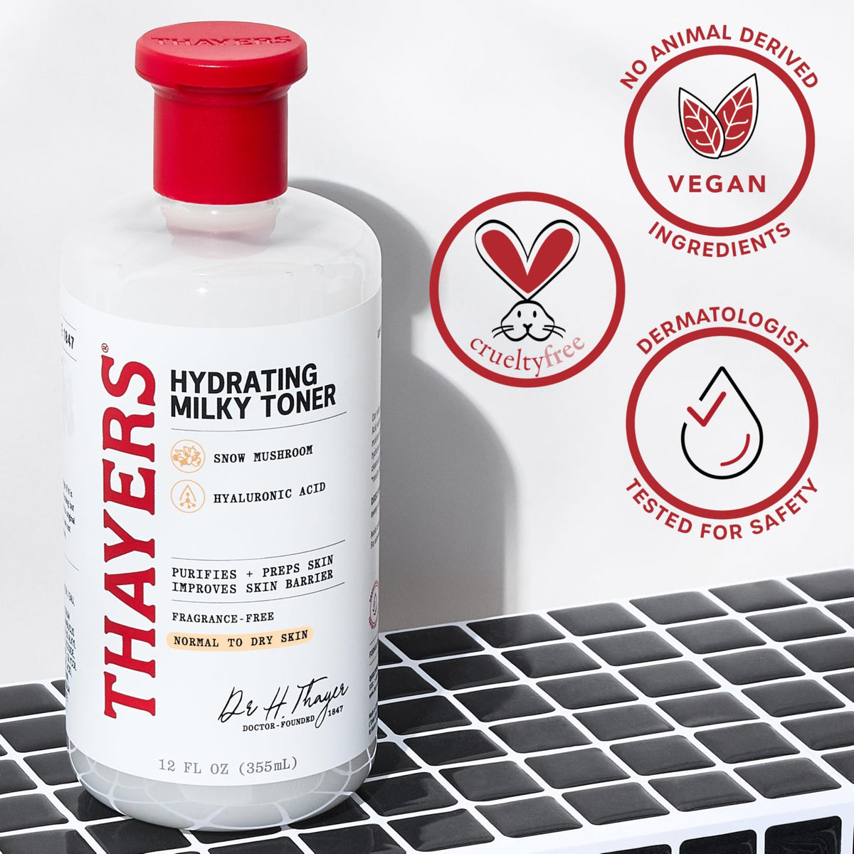 THAYERS Milky Hydrating Face Toner with Snow Mushroom Tremella, 3 Fl Oz