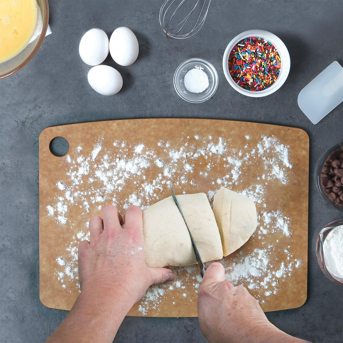 Dexas Natural Fiber Composite Cutting Board, Dishwasher Safe, Knife Friendly Kitchen Prep Board, 14.3 x 11.2 Inch