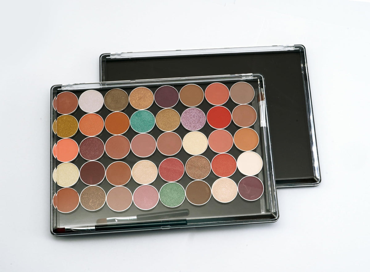 UDTIP 2 Pack XL large Magnetic Makeup Palette with Clear Top, Empty Cosmetics Pan Dispensing Storage Box with 40pcs Metal Sticker for DIY Eyeshadow Lipstick Blush Powder- 9.25'' x6.57''