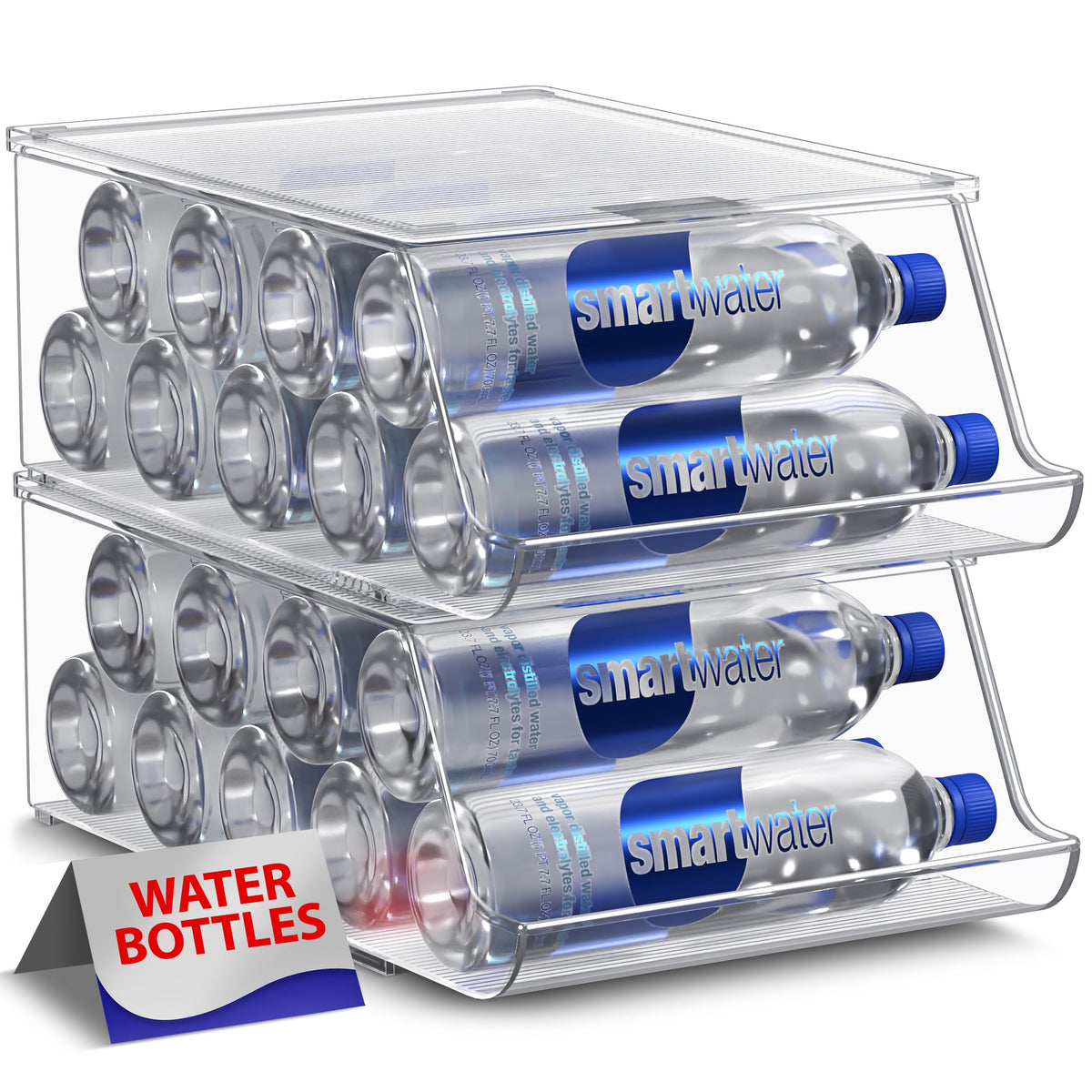 Sorbus Water Bottle Organizer for Refrigerator & Pantry, Stackable (2 Pack)